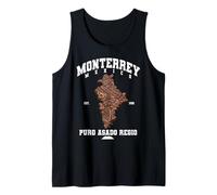 Monterrey Nuevo Leon Carne Asada Steak Map Mexican Grill Tank Top