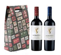 Montes Classic Central Valley Pair in Christmas Gift Box 2 x 75 hile | Vegan Cabernet Sauvignon and Merlot from Central Valley, with cherry, raspberry, sweet spice and oak notes.