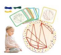 montesori Geoboard Toys - Learning Material Montesori for Children Educational Games Early Graphs Wrapped with Rope, Geometry for the Mental Development of Children, Perforated Plate Made of Wire