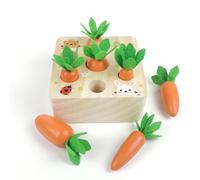 MonteSpi Montessori Carrot Harvest Toy, Learning Game Aged 1-3 Years Old