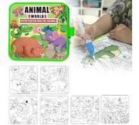 Montessor Mess-Free Water Colouring Book, Reusable Water Painting Book with Pen, Wat-er Paint Color Books, No Mess, Just Add Wate-r to Reveal Vibrant Colors, Gifts for Boys Girls (style A)