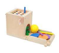 Montessori 4 in 1 Toys, Wooden Box Stick Carrot Harvest Balls Matchstick Color Drop Educational Game with Fun Planting and Picking for Little Learners