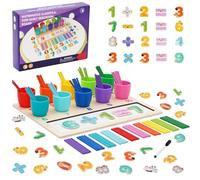 Montessori Arithmetic Math Toy Set 150Pcs Color Sorting Toys Toddler Matching Game Educational Toy for Learning Numbers and Colors Counting Color Number Blocks for Kids