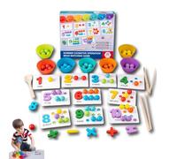 Montessori Arithmetic Math Toy Set - Beads, Chopsticks & Spoons, 2025 New Silicone Digital Learning, Montessori Toys, Learning Activities Toy Educational Early (Upgraded Version,1 Set)