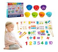 Montessori Arithmetic Math Toy Set, Montessori Arithmetic Set,Silicone Digital Learning With Beads, Chopsticks & Spoons,Juegos Montessori Niños 3 a 6 Años (1Pcs)