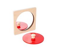 Montessori Baby Mirror Peekaboo Puzzle - Jumbo Button Baby Puzzles for Easy Grasp, Shape Sorter for Babies 6-12 Months