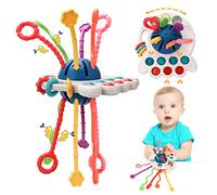 Montessori Baby Toys 6-12 Months: Sensory Travel Toys for Toddlers Boy Girl 1-2 Year Old Fine Motor Skills Development Toy Car Seat Airplane Activities Bath Teething Friendly (Blue)