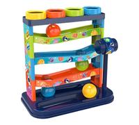 Montessori Ball Drop Toy with 4 Balls & 1 Hammer 4-layer Ball Drop Tower