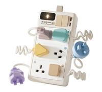 Montessori Busy Board Activity Board Sensory Toys for Toddlers Preschool Educational Sensory Plug Outlet Toys for Learning Fine Motor Skills Toddler for Over 6 Months Toddler (Multicolor-Rechargeable)