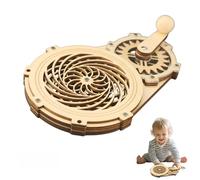 Montessori Busy Board DIY Accessories Wooden Hand Crank Gear Toy for Kids, Early Educational Puzzle to Stimulate Imagination, Creative Wooden Model for Boys and Girls Toddlers-Kaleidoscope