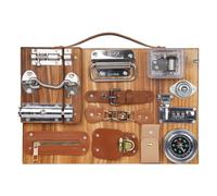 Montessori Busy Board for Toddlers, Montessori Wooden Sensory Toy, Travel Toy, Educational Toy for Fine Motor Skills, Boys and Girls, Toy