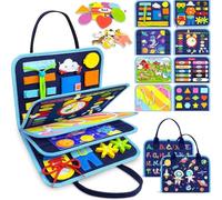 Montessori Busy Board, Sensory Educational Busy Book Learning Activities For Toddlers, Kids, Montessori Play Board For Long Car Rides, No Screens, No Meltdowns, Just Focused Play(Style-d)