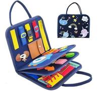 Montessori Busy Board, Tibatoes Busy Board, Montessori Busyboard Travel for Toddlers, Busy Book for Long Car Rides and Summer, Just Focused Play (Multicolor - B)