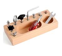 Montessori Busy Board with Wooden Screwdriver | Fine Motor Skills Toy for 3 4 5 Year Olds | Sensory Travel Activity | STEM Learning Toy UK