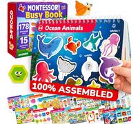 Montessori Busy Book for 2-3 Year Old - Educational Toys for for 3 4 5 | Learning Resources with 15 Interactive Pages - Preschool Activity Books - Baby Busy Board - Travel Toys For Toddlers on Plane