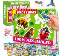 Montessori Busy Book for 2-3 Year Old - Educational Toys for for 3 4 5 | Learning Resources with 15 WildLife Interactive Pages - Preschool Activity Books - Baby Busy Board - Toddler Travel Toys