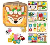 Montessori Busy Book for Toddlers 1-3 Years, Deer Themed Felt Quiet Activity Book, Educational Learning Toy for Fine Motor Skills & Preschool Sensory Play, Gift for 1 Year Old+ Kids