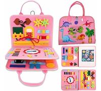 Montessori Busy Book for Toddlers Ages 1-4, Busy Board Montessori Toys, Sensory Board Quiet Educational Activity Book, Interactive Quiet Activity Book for Fine Motor Skills, Preschool Travel Toy (B)