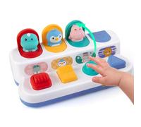 Montessori Cause and Effect Toy 12 Months, Baby Push Button Pop Up Animal Toy, Interactive Sensory Toys for Toddlers 1 2 3, Developmental Educational Toy for Boys Girls (Animal Figure)