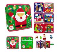 Montessori Christmas Busy Book for Toddlers 1-5, Learning Activity Book with Santa, Tree Decorating & Nativity Scenes, Autism Sensory & Airplane Travel Toy, Educational for Boys & Girls