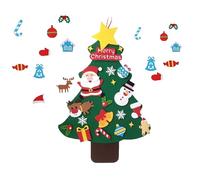 Montessori Christmas Tree for Toddlers, Montessori Felt Christmas Tree with 21PCS Detachable Trees Ornaments,With Lights (A)