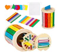 Montessori Colour Sorting Cups for 1-3 Years Old Boys Girls, Shape and Colour Sorting and Matching Game for Toddlers,Shape Sorter Stacking & Plugging Wooden Toys Montessori Toys Gift for Ages 1-3