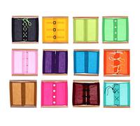 Montessori Dressing Frames 12 Pieces Wooden Practical Life Skills Materials for Toddlers Preschool Learning