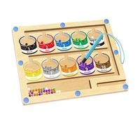 Montessori Educational Toys Magnetic Maze Game Wooden Motor Skills Toy Number Colour Sorting Board for 3-5 Year Old Boys & Girls