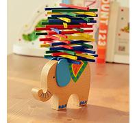 Montessori Educational Wooden Elephant Toy for Kids Learning Game Early Childhood Development Sensory Play (Multicolor, One Size)