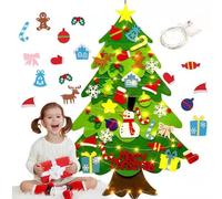 Montessori Felt Christmas Tree for Toddlers - DIY Wall Hanging Xmas Decorations Kit with Lights & Ornaments