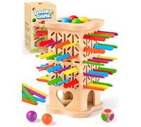 Montessori Game Wooden Board Games, Math Educational Toys for Kids Age 3-6 | Fine Motor Skills & Counting Toy, Family Travel Game for 3 4 5 6 Years Old, 42 Colorful Sticks Game Boys Girls Birthday Gifts