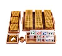 Montessori Golden Bead Material Set for Elementary Math Manipulatives, Teaching Aids for Early Education and Party Games