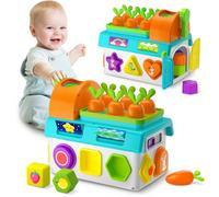 Montessori Harvest Toy for 1 Year Old Boys Girls, Fine Motor Learning Toys for Toddlers 1-2, 1st First Birthday Gift for One Year Old, 12-18 Month Educational Shape Matching Game with Lights & Sound