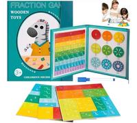 Montessori Kids Fraction Magnet Learning Toy, Magnetic Fractions for Kids, Fractions Resources for Children, Magnetic Fraction Demonstration Book Set