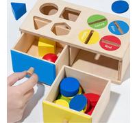 Montessori Kids Toys for 3 4 to 5 Years Old, Matching Shape Classification, Color Recognition, Sensory Toys for Toddlers, Preschool Education, Skill Box