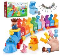 Montessori Learning Toys for Toddlers 2 3 4 Year Old, Farm Animals Dinosaur Train Toys for Counting & Matching & Sorting & Stacking Games, Educational Toys Christmas Birthday Gifts for Boys Girls