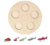 Montessori Life Growth Cycle Board The Circular Deduction Teaching Aid Board Is Made Of Wood Early Educational Preschool Kids Butterflies Frogs Chicks Turtles (Khaki2, One Size)
