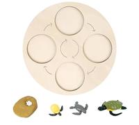 Montessori Life Growth Cycle Board The Circular Deduction Teaching Aid Board Is Made Of Wood Early Educational Preschool Kids Butterflies Frogs Chicks Turtles (Khaki1, One Size)