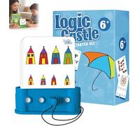 Montessori Logic Castle, Logic Castle Educational Card, Ages 3-6, Develops Logical Thinking Fine Motor Skills Problem Solving, Screen-Free Brain Teaser Toy (6+ Hard Mode)