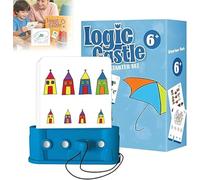 Montessori Logic Castle, Logic Castle Educational Challenge Cards, Ages 3-6, Screen-Free Brain Teaser Toy, Develops Logical Thinking, Fine Motor Skills, and Problem Solving (6+ Hard Mode)