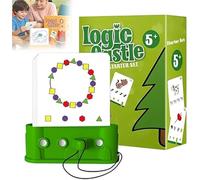 Montessori Logic Castle, Logic Castle Educational Challenge Cards, Ages 3-6, Screen-Free Brain Teaser Toy, Develops Logical Thinking, Fine Motor Skills, and Problem Solving (5+ Normal Mode)