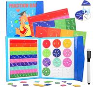 Montessori Magnetic Book Fraction Puzzle for Children, Fraction Resources Fun Magnetic Fractions Educational Puzzle Learning Maths Games, Math Manipulatives for Early Math Skills Development