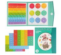 Montessori Magnetic Book Fraction Puzzle for Children - Kids Math Educational Puzzle Fractions Resources, Fun Number Games, Magnetic Fraction Tiles Circles for Preschool Elementary Boys Girls, Rabbit