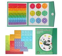 Montessori Magnetic Book Fraction Puzzle for Children - Kids Math Educational Puzzle Fractions Resources, Fun Number Games, Magnetic Fraction Tiles Circles for Preschool Elementary Boys Girls, Panda