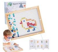 Montessori Magnetic Dots Board, Magnetics Doodle Dots Board with Pen, Large Magnetic Boards, Interactive Magnetics Dot Art Travel Toys, Drawings Boards Portable Educational Learning Toy for Girls Boys