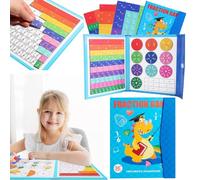 Montessori Magnetic Fraction Puzzle Book - Magnetic Fraction Book Fractions Resources for Children - Interactive Learning Tool for Toddlers and Elementary Students