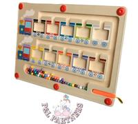 Montessori Magnetic Number and Color Pairing Maze for 3+ Year Olds | Educational Wooden Puzzle Board with 2 Trays | Fine Motor Skills, Preschool Learning Activities | Travel-Friendly Kids Toy