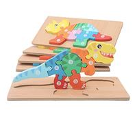 Montessori Mama Toddler Puzzles for Kids Ages 3-5 Dinosaur Puzzle 5-Pack, Montessori Toys for 3 Year Olds, Toddler Toys Age 2-4 Gifts for 3 Year Old Boys Girls, Wooden Puzzles for Toddlers