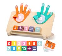 Montessori Math Educational Toys for Toddlers 2-6 Years Old - Number Blocks, Counting Sticks, Tracing Board & Finger Counting Games(Colourful,Size:11.5inch)