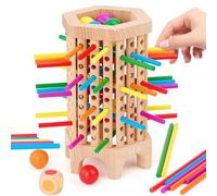 Montessori Math Learning Game, Wooden Counting Sticks & Dice Activity for Kids Ages 3-12, Educational Family Board Game for 2-6 Players
